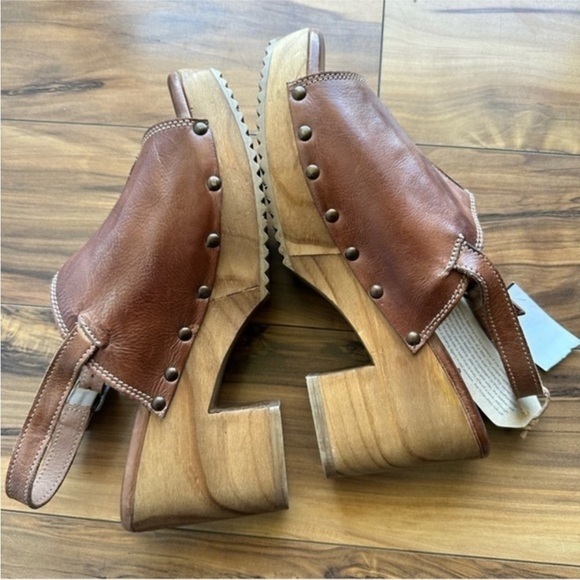 Bedstu Mary ankle straps wooden blocked heeled sandals 11 - Picture 1 of 6